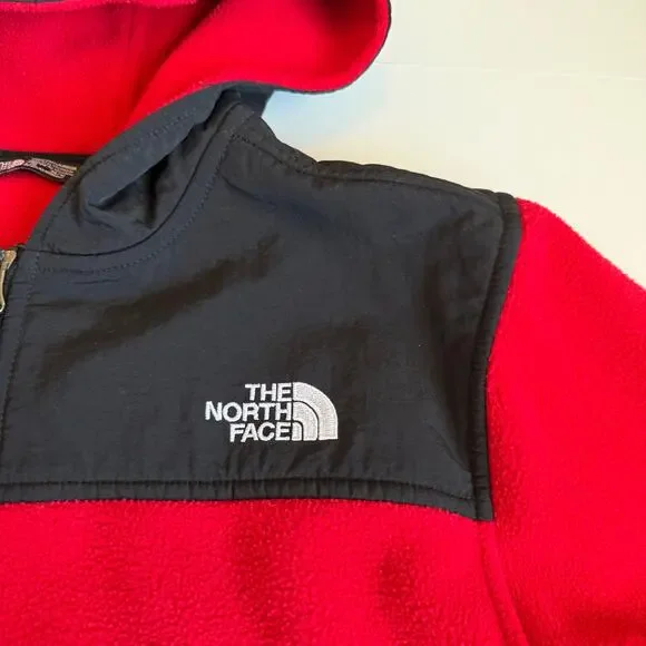 The North Face Freestyle Fleece Hooded Jacket Red Youth Large 14/16 - Picture 6 of 13